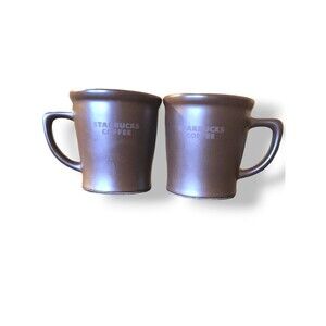 Starbucks Coffee Mug Set Of 2 2008 Brown  16 Oz Breakfast Starter